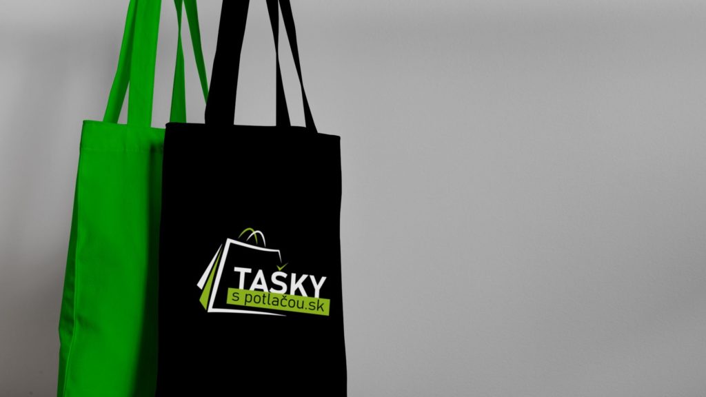 farebné bavlnené tašky s potlačou